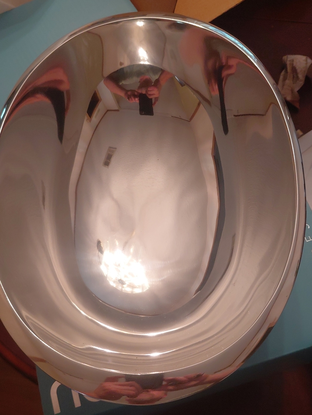 Nambe Brushed Alloy Oval Bowl - Silver Tone